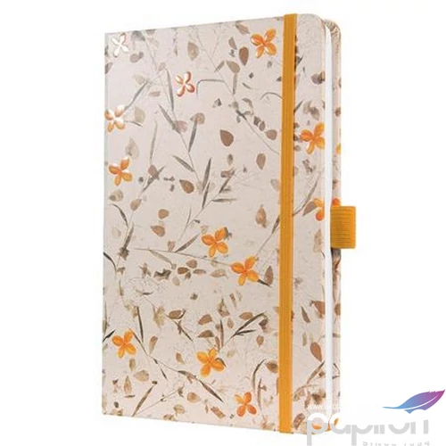 Jegyzetfüzet Sigel exkluzív, 135x203 mm, vonalas, 87 lap keményfedeles, Jolie Bloom Orange