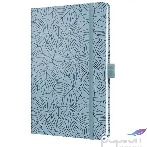 Jegyzetfüzet Sigel exkluzív, 135x203 mm, vonalas, 87 lap keményfedeles, Jolie, Blue Monstera