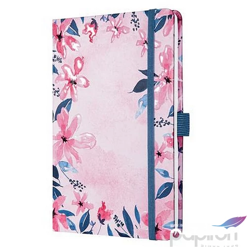 Jegyzetfüzet Sigel exkluzív, 135x203 mm, vonalas, 87 lap keményfedeles, Jolie, Loose Florals Oliv