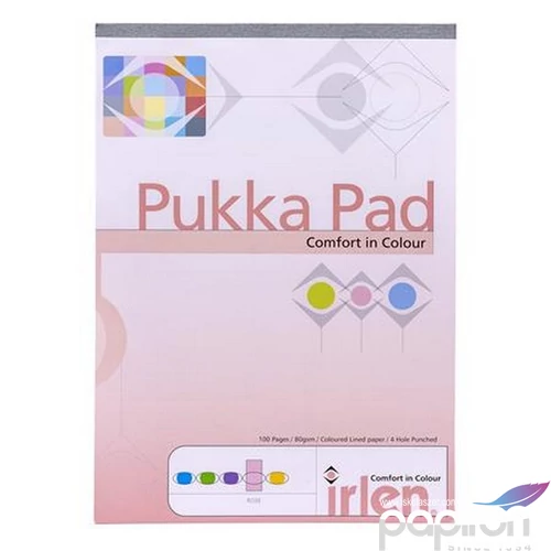 Jegyzettömb A4 Pukka Pad vonalas, 50 lap, Irlen Dyslexia rózsaszín