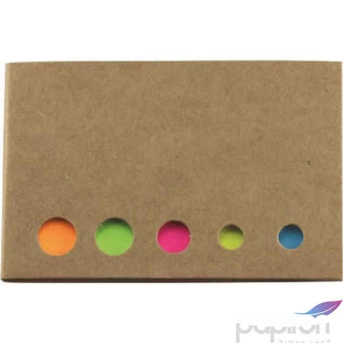 Jelölőcimke 83x55x5 mm 5színű natúr papír adagolóban