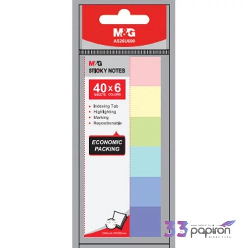 Jelölőcimke 20x50mm 6x40 pasztel színek