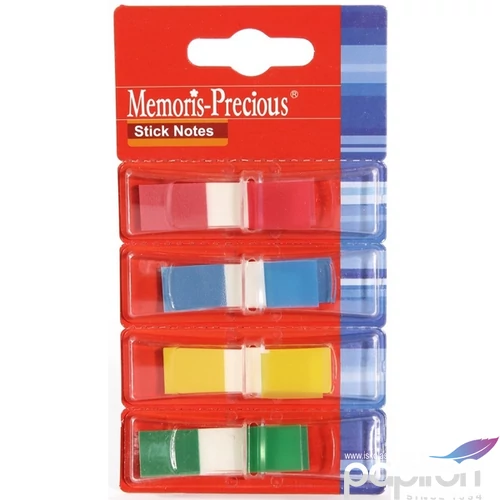 Jelölőcimke 12x55mm Memoris vegyes színű jelölő csík, 4x25lap