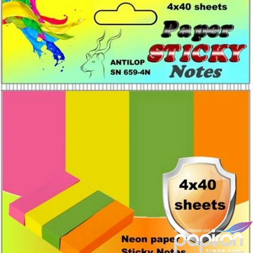 Jelölőcímke 20x50mm papír neon 4x40lap 659-4N papír