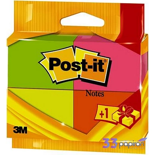Jelölőcímke 3M POSTIT 38x51 100 lap, neon Irodai kiegészítők