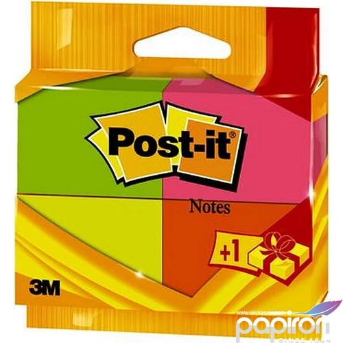 Jelölőcímke 3M POSTIT 38x51 100 lap, neon Irodai kiegészítők