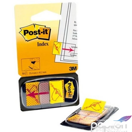 Jelölőcímke 3M/Post-it Index 50lap 25x43mm ikonos aláírás 50címke/adagoló