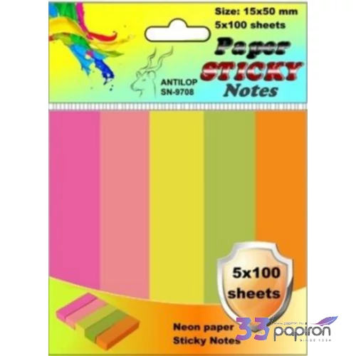 Jelölőcímke Deli 7154 papír 5 színű 50x15mm SN-9708 NEON