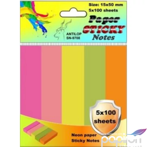 Jelölőcímke Deli 7154 papír 5 színű 50x15mm SN-9708 NEON