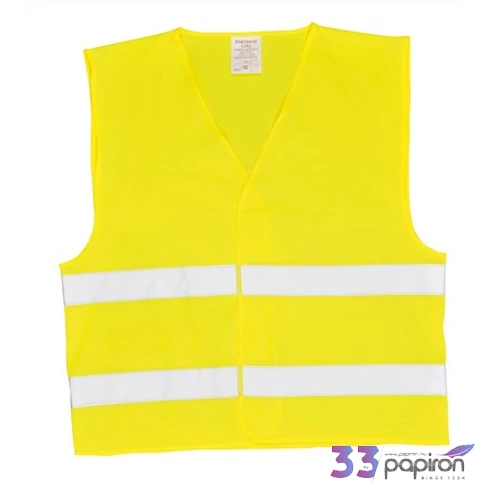 Jelzőmellény két csíkos, EU szabvány, L/XL MED008
