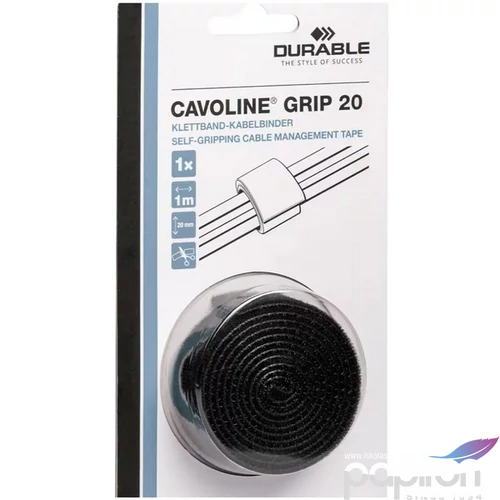 Kábelkötegelő tépőzáras CAVOLINE Grip 20 fekete DURABLE 