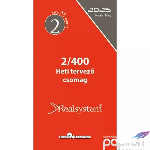 Kalendárium kiegészítő 2025 2/400 éves heti M Realsystem 2025 kollekció!