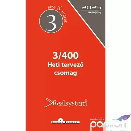 Kalendárium kiegészítő 2025 3/400 éves heti S Realsystem 2025 kollekció!