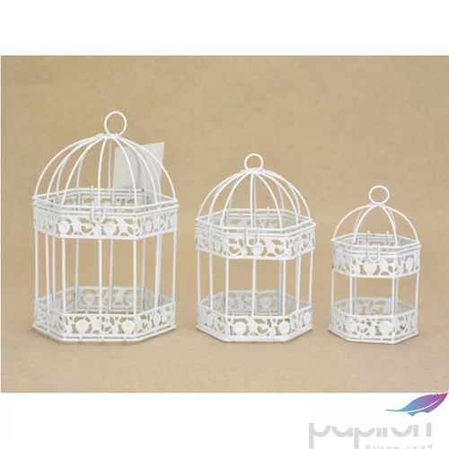 Kalitka fém fehér hatszög S:6x6,8cm, mag:11,5cm kifutóó termék