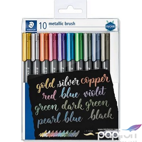 Dekormarker Staedtler 10 Design Journey Metallic Brush, kúpos TS8321TB10