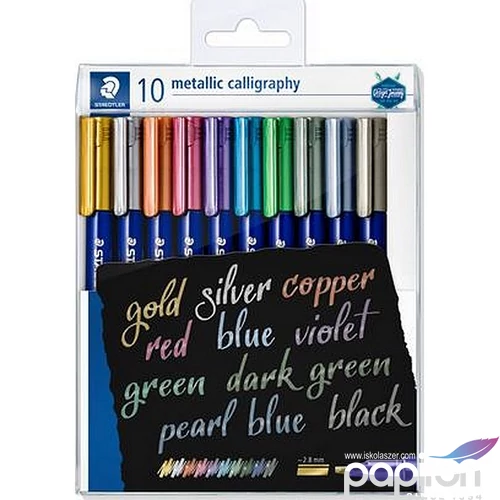 Kalligrafikus marker Staedtler Design Journey Metallic Calligraphy 10 különböző metál szín