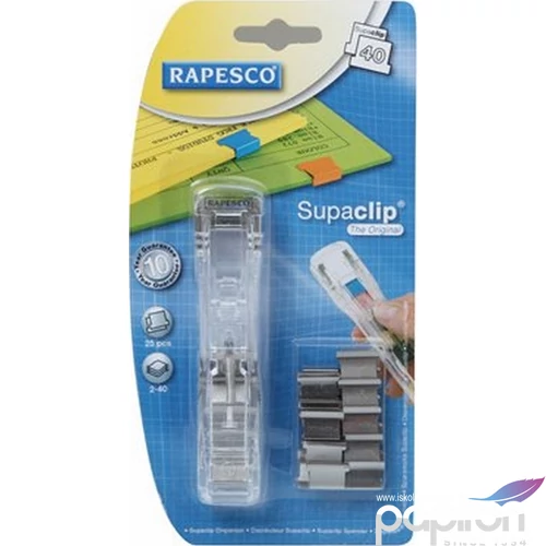 Supaclip kapocsadagoLó Rapesco ezüst kapcsokkal átlátszó Magic Rapesco Supaclip RC4025SS