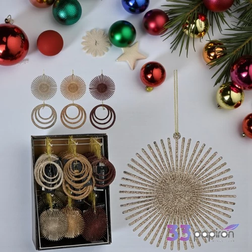 Karácsonyfa dísz Glitteres 10cm-es vegyes KPM25
