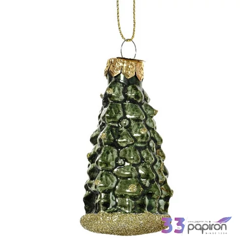 Karácsonyfa dísz üveg karácsonyi figurák 5x4x7cm SDKAE25 4 féle kézzel festett 1db/ár