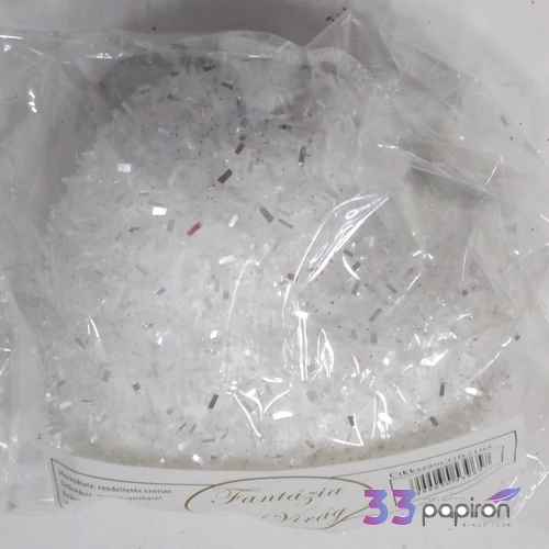 Karácsonyi 8cm dísz szív glitteres hungarocell flitteres fehér csillogós