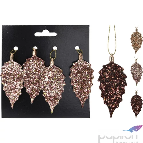 Karácsonyi dekor akasztós 21' glitteres, 9cm 3 féle kpm