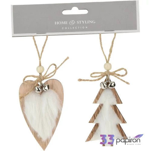 Karácsonyi dekor akasztós 2db/set, 9cm 9 féle kpm