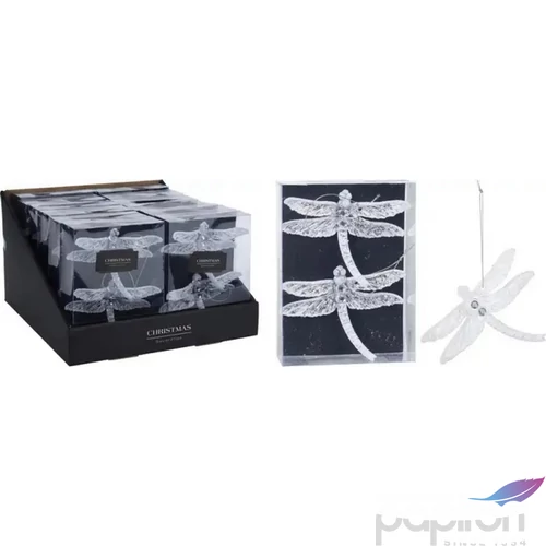 Karácsonyi dekor akasztós szitakötő, 10cm 2db/set kpm