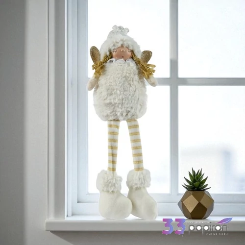 Dekor angyal 24' plüss lógólábú pihe-puha szőrmés 16cmx9cmx40cm sdkae
