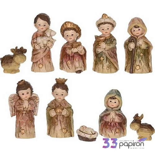 Betlehem karácsony dekor Poly 7cm színes S/10