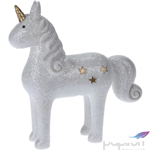 Karácsonyi 22cm dekor figura álló egyszarvú unikornis figura glitteres csillámos