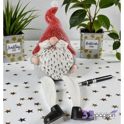 Dekor manó Edge seater gnome Darnel red mikulássapkás manó SDDST53