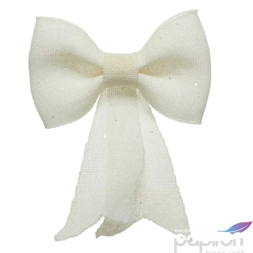 Karácsonyi dekor masni 24' glitteres fehér 2.5cmx12cmx14cm sdkae