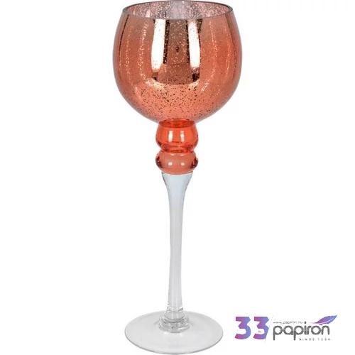 Üveg dekor mécsestartó rose gold 3db/csomag kpm