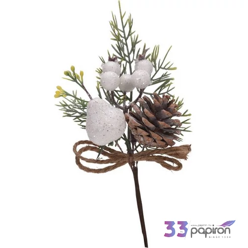 Karácsonyi dekor pick 25cm, fehér 4 féle kpm