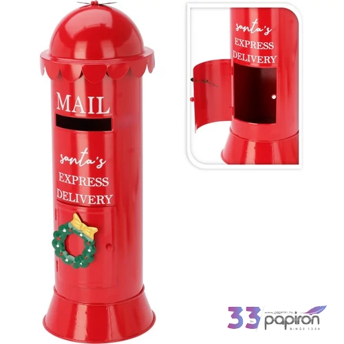 Karácsonyi dekor postaláda Piros 19x53cm KPM25