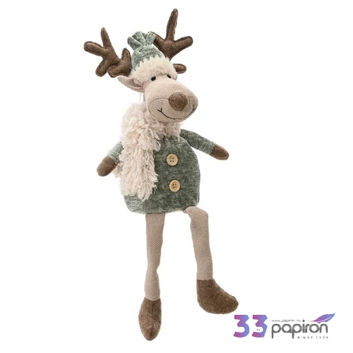Karácsonyi dekor szarvas 24' polyester, 2 féle 14cmx9cmx38cm sdkae