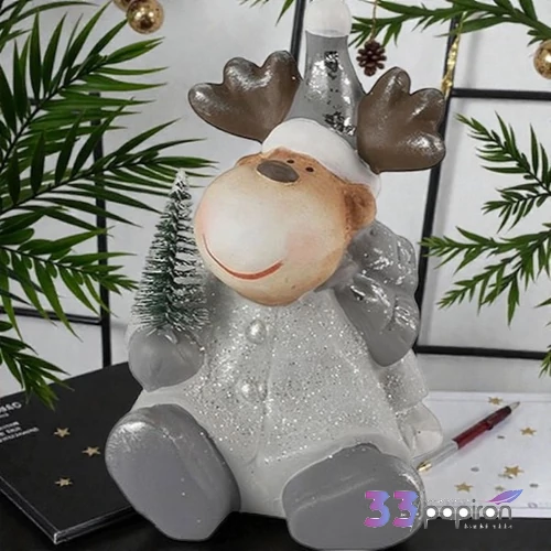Dekor szarvas Moose sitting Charly grey SDDST53