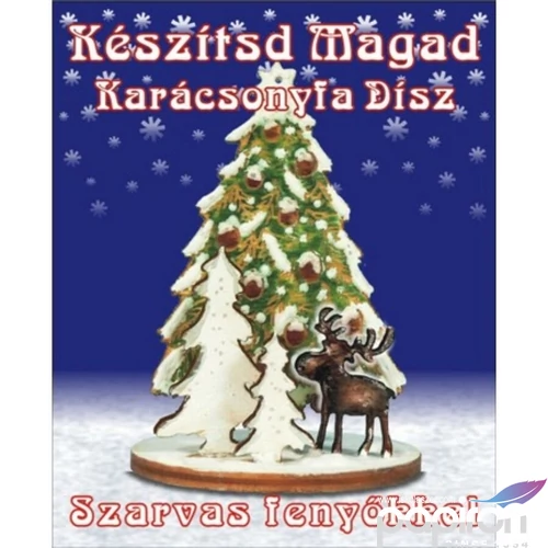 Karácsonyi dekor szarvas fenyőkkel karácsonyfa díszek