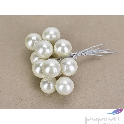 Karácsonyi gyöngy pick 1, 8cm Gyöngy betűzős gyöngyház fehér 12db/csomag [5998997714794]