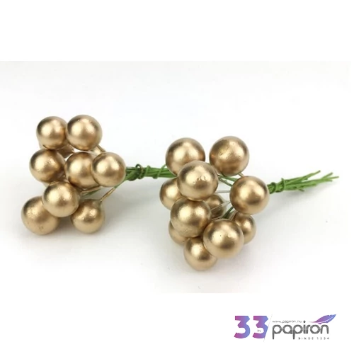 Karácsonyi gyöngy pick 1, 8cm Gyöngy betűzős arany 12db/csomag [5998997714794]