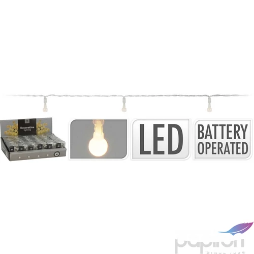 Égősor fényfűzér 20 led '24 20gömbös izzó, fényfűzér középfehér kpm