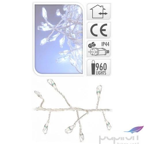 Égősor fényfűzér 960 led beltéri fényű 960led fűzér Karácsonyi ledes fényfűzér dekoráció