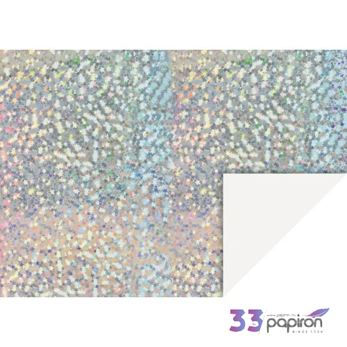 Karton HEYDA (50x70) 160g hologramos csillagok  ezüst