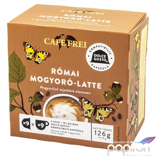 Kávékapszula Dolce Gusto kompatibilis 9db CAFE FREI Római mogyoró-latte