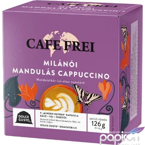 Kávékapszula Dolce Gusto kompatibilis 9db CAFE FREI Milánói mandulás cappuccino