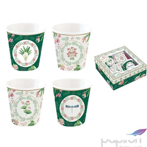 Pohár kávés kávéspohár Botanic chic porcelán 4db-os 100ml , dobozban