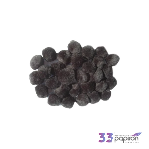 Dekor pompon 30mm fekete 30db/cs