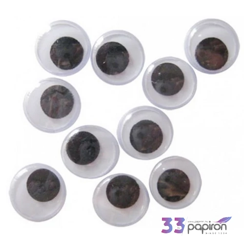 Mozgószem 12mm ragasztható 10db/csomag kerek