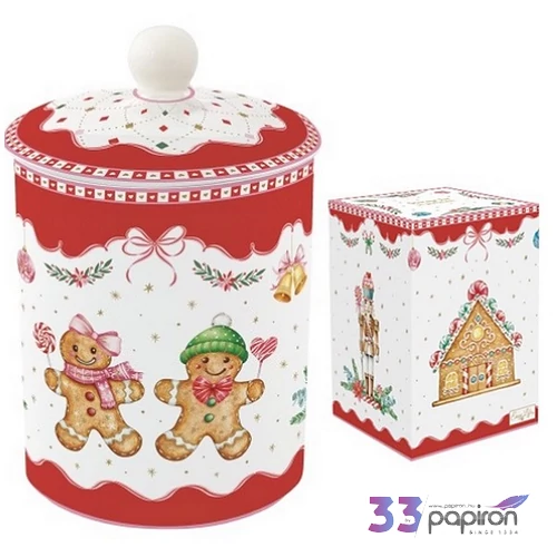 Keksztároló Porcelán 11,5x18cm dobozban, Sweet Christmas