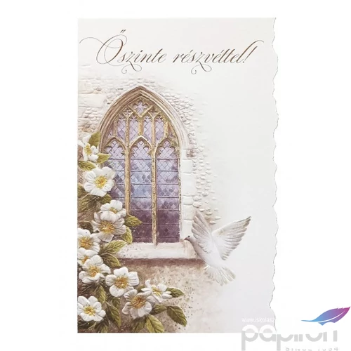 Képeslap 6 ARGUS 14-624 Őszinte részvéttel!  templomablak 